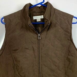 Christopher & Banks Brown Quilted Vest